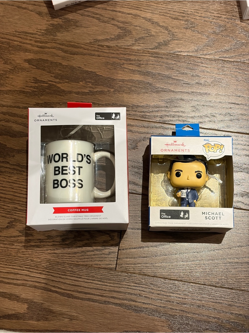 Hallmark White "World's Best Boss" Mug Ornament with Michael Scott Pop!
